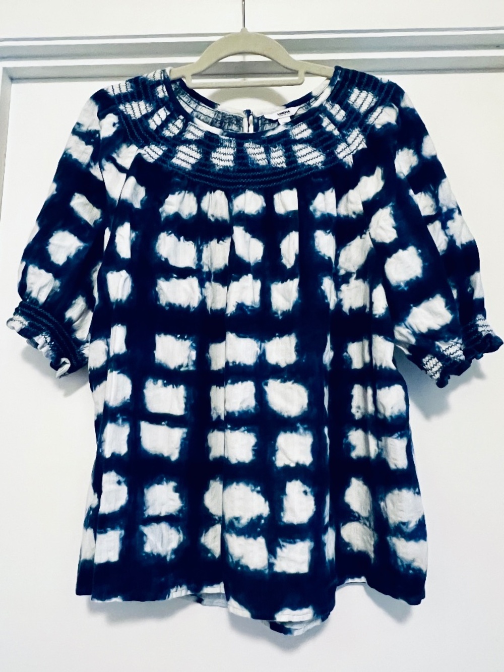 Flattering Tie Dye Top/ Pullover Blouse w/ Smocked Collar XXL ~ Sonoma